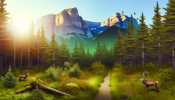 discover-10-hidden-gems-the-best-hiking-trails-in-national-parks-youve-never-heard-of Alt text: A breathtaking hiking trail in a hidden national park, featuring a vibrant green forest path leading to a majestic mountain range. The untouched wilderness is